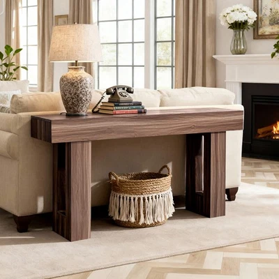 Uimoso 63" Wooden Console Table Side Stand Sofa Entryway Hall Storage End Desk - Image 1 of 4