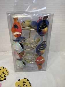 Tropical Fish Shower Curtain 12 Gold Tone Hooks Bathroom Decor By Creative Baths - Picture 1 of 9