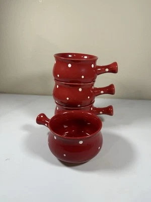 Temp-Tations by Tara - Red White Polka Dot Baking Dish Soup Bowl Mug - 4 Piece! - Image 1 of 3