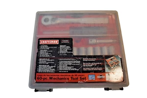 SEARS Craftsman 60pc Mechanics Tool Set 34060 SAE & Metric USA Very Clean - Picture 1 of 5