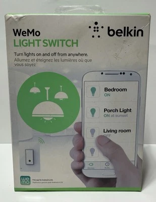 Interruptor de luz inteligente Belkin F7C030FC Wemo - blanco nuevo Wi-Fi caja abierta  Foto 1 de 4