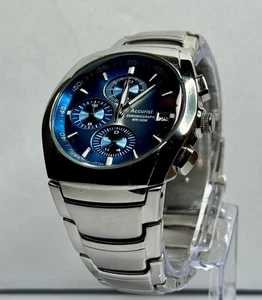 SERVICED: ACCURIST MB595 all Stainless 100M/date Just/chronograph watch, Tested - Picture 1 of 10