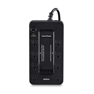 CyberPower SE450B-R 450VA/260W USV-System, 8 Steckdosen, schwarz - zertifiziert generalüberholt - Bild 1 von 6