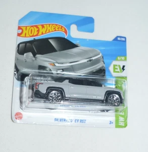 HOT WHEELS 2025 HW EV 6/10 - SILVERADO EV RST GRAY / BLACK TRIM ON A SHORT CARD - Picture 1 of 5