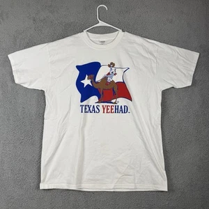 Y2K 2003 Texas Men's T-Shirt White X-Large Cotton Short Sleeve Texas Yeehad - Picture 1 of 5