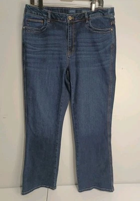 J.Jill Jeans Womens Sz 16 Blue High Rise Boot Cut Dark Wash Denim Stretch (H14) - Image 1 of 4