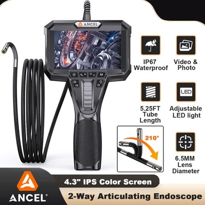 ANCEL AN302 6.5MM Dual Camera HD Endoscope TwoWay Industrial Industrial Borescop - image 1 of 4