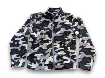 Eddie Bauer Black White Camo Fleece Full-zip Jacket Youth Boys Size M 10-12 - Image 1 of 4