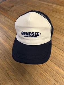 GENESEE CREAM ALE BEER MESHBACK TRUCKER CAP Snapback Hat Blue nos B-STOCK - Picture 1 of 6