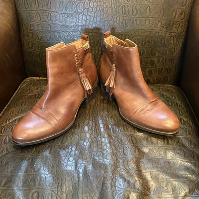 Pikolinos Leather Ankle Boots EU Sz 40 US 9 9.5 Booties Brown Stitches Zip Women - Image 1 of 4