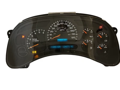 速度表仪器集群 03 04 05 Sierra Silverado 124,671 英里 REBUILT — 第 1/4 张图片