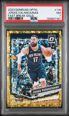 PSA 2023-24 Donruss Optic Jonas Valanciunas Fast Break Gold Prizm /10 - Image 1 of 3