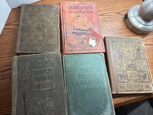 Lot 5 Antique School Books Readers Early 1900s Vintage Decor - Bild 1 von 18