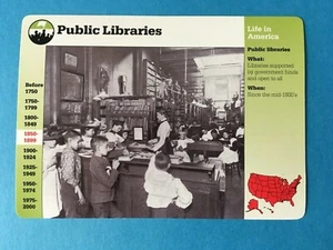 BIBLIOTECAS PÚBLICAS Biblioteca de Circulación Gratuita de Nueva York TARJETA GROLIER STORY OF AMERICA - Imagen 1 de 2