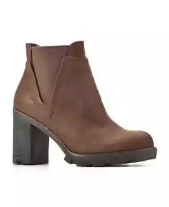 Botines de tacón bloque apilados de albahaca White Mountain para mujer - 11 - marrón - Imagen 1 de 6