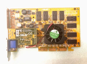 VINTAGE ASUS AGP V7700/64M NVIDIA GEFORCE2 WITH TV77 CHRONTEL TVOUT SVID MXB185 - Picture 1 of 5