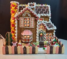 Traditions Lighted Gingerbread House With Santa Tested Large 14 x 12 x 10