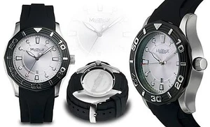 NEW Montreux 1293M Men's Calloway Collection Silver Dial Black Nice Sports Watch - Picture 1 of 1