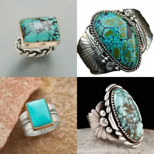 Gift Size 6-10 Vintage Indian Style Gorgeous Blue Turquoise Elegant Fashion - Picture 1 of 16