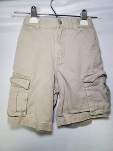 Izod Boys Cargo Khaki Shorts Elastic Waist Zip/Snap Closure Size 7. - Picture 1 of 6
