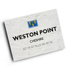 A3 Print - Weston Point, Cheshire - Lat/Long Sj4981