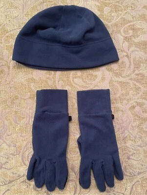 Guantes Lands' End para mujer azul polar suave invierno sombrero (talla única) (talla pequeña) Foto 1 de 4