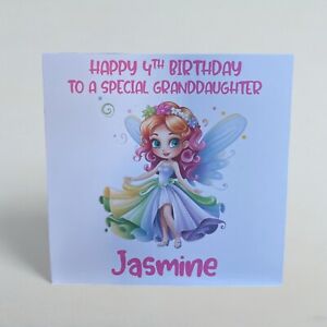 Personalised Fairy Birthday Card Girls Granddaughter Niece 2nd 3rd 4th 5th 6th 7