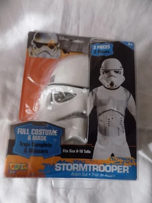 Disney Star Wars Stormtrooper Costume Jumpsuit & Mask Boy Medium 8-10Y Halloween - Image 1 of 4