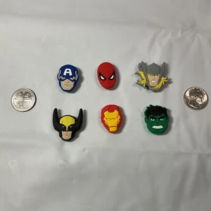 6 pcs Shoe Charms FOR Croc & Bracelet & shoe Marvel Comics Superhero Spider-Man - Picture 1 of 4