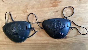 2 PIRATE ELASTICATED BLACK EYE PATCHES - Picture 1 of 2