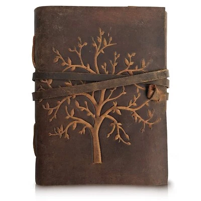 Indian Tree of Life Antique Vintage Handmade Leather Bound Journal Notebook - Image 1 of 4