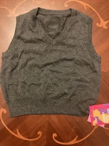 New M&S Grey School Knitted Tank Top. Girls/Boys age 5-6 years - Picture 1 of 5