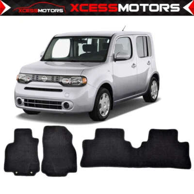 Alfombrillas de nailon negras para montaje de fábrica Nissan Cube OE 09-14 3 PIEZAS Foto 1 de 4