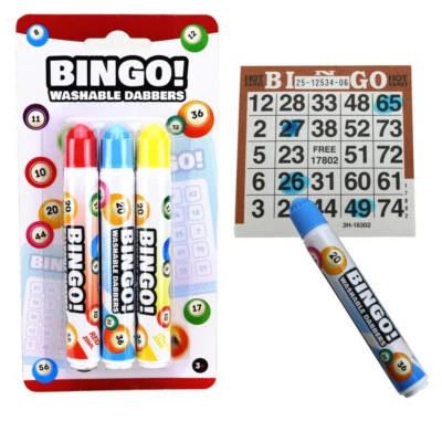 ENGELHART Bingo Marker 3 Stück Stifte zum Markieren Bingo Lotto 10mm breit