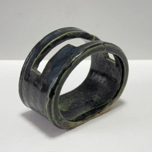 Rare Japanese Folding Fan Stand Sensuoki Oribe ware For Sensu From Japan - Picture 1 of 8