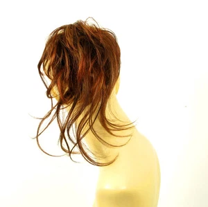 postiche chignon chouchou châtain cuivré méché blond clair et rouge : 22/33h130 - Foto 1 di 4