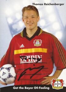 Thomas Reichenberger. Bayer Leverkusen. 1998/99. Oryg. podpisana karta z autografem.