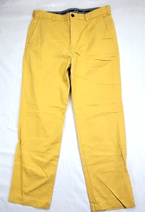 Brooks Brothers Pants Yellow Clark Chino Preppy Flat Front Men's 36x32 - Picture 1 of 6