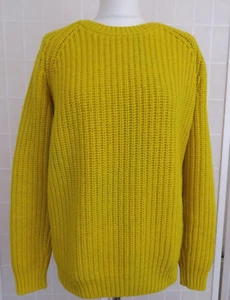 COS Womens Ribbed Knit Jumper Yellow Size EUR XS Silk Back Cotton Blend Front - Picture 1 of 11