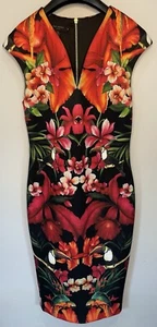 Ted Baker Floral Dress Size 3 UK 12 - Picture 1 of 10