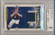 2002 Donruss Elite John Elway Throwback Threads TT13 Denver Broncos #57/75 BGS 8