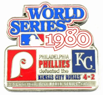 1980 World Series Commemorative Pin - Phillies vs. Royals - 1.5" - Image 1 of 3