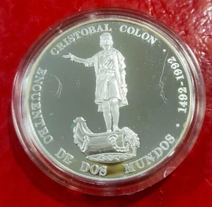 VENEZUELA.AÑO 1991. 1100 BOLIVARES PLATA. ENCUENTRO ENTRE DOS MUNDOS. PESO 27 GR - Imagen 1 de 2