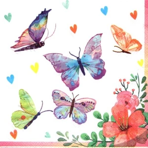 Serviettes en papier papillon papillons. Paper napkins butterfly butterflies - Picture 1 of 1