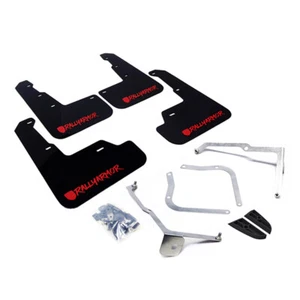 Rally Armor UR Black Mud Flap w/ Red Logo For 15+ Subaru WRX & STi Sedan Only - Picture 1 of 5
