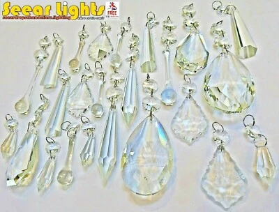 CUENTAS DE BODA DE COLECCIÓN 24 XL GOTAS DE ARAÑA CRISTALES GOTAS DE VIDRIO PRISMAS  Foto 1 de 4