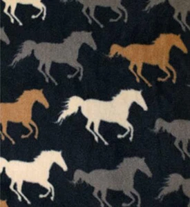 Estampado Polar Tejido - Caballos Azul Marino - Imagen 1 de 1