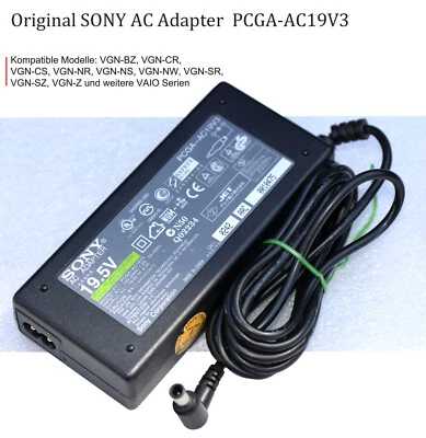 SONY NETZTEIL PCGA-AC19V3 19,5V 4,1A VAIO VGN-NR VGN-NS VGN-NW VGN-SR VGN-SZ MMA - Bild 1 von 2