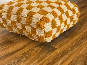 Moroccan Checkered Pouf Square, Checker Pouf, Berber Checkered Pouf. - Picture 1 of 3
