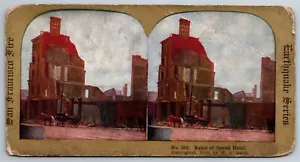 Ruins of Grand Hotel, San Francisco, CA '06 Earthquake & Fire Stereoview Card - Picture 1 of 2